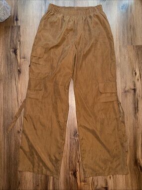 Wide Leg Cargo Pants - Brown